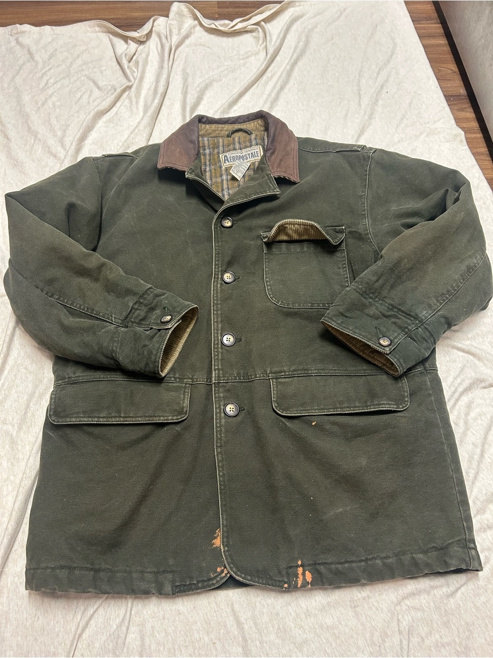 Vintage 80s-90s Aeropostale Barn Chore Jacket Grunge Outdoor Blanket Lined
